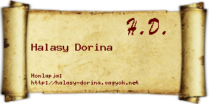 Halasy Dorina névjegykártya